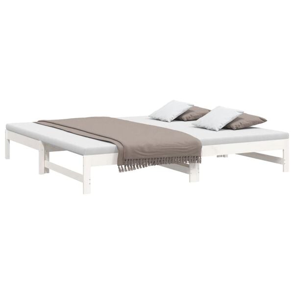 vidaXL Sof&aacute; cama extra&iacute;ble sin colch&oacute;n blanco 2x(90x200) cm