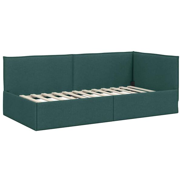 vidaXL Estructura de cama en esquina Verde oscuro 100 cm x 200 cm