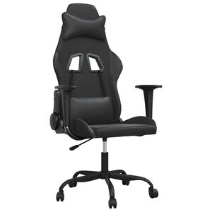 vidaXL Silla gaming cuero sint&eacute;tico negro
