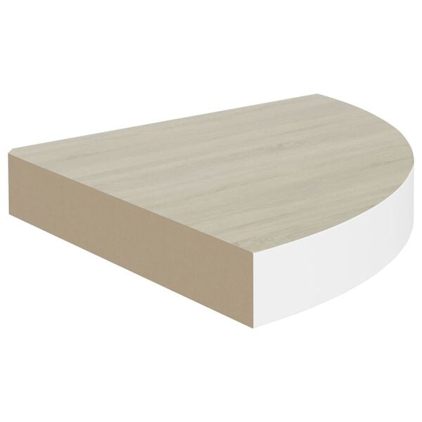 vidaXL Estante de esquina de pared MDF roble y marr&oacute;n 25x25x3,8 cm