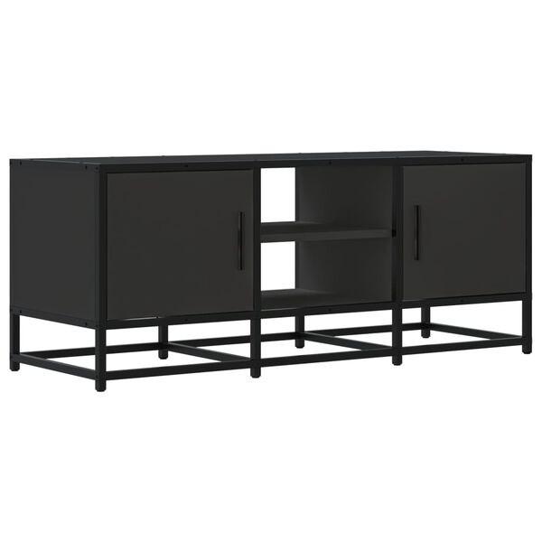 vidaXL Mueble de TV madera de ingeniería y metal negro 100x35x41 cm
