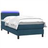 vidaXL Cama box spring con colch&oacute;n y LED terciopelo azul oscuro 80x220 cm