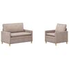 vidaXL Juego de Sof&aacute; 2 pcs Beige Poli&eacute;ster