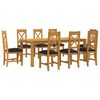 vidaXL Conjunto de comedor 9 uds. Negro Madera de Roble S&oacute;lido