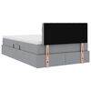 vidaXL Cama con almacenamiento y LED Gris Claro 120 x 200 cm tela
