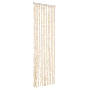 vidaXL Cortina antimoscas chenilla beige y blanco 56x200 cm