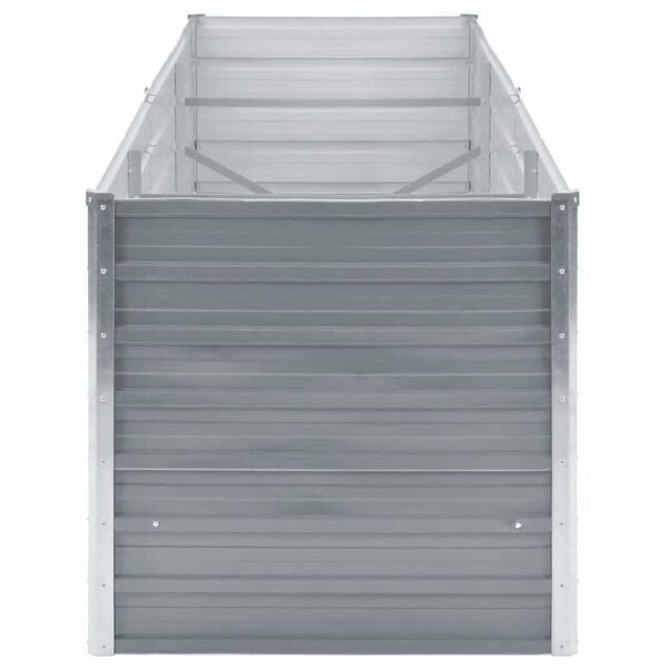 vidaXL Arriate de jard&iacute;n de acero galvanizado gris 240x80x77 cm