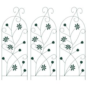 vidaXL Valla de Jard&iacute;n 3 uds. Verde 112 x 39,5 cm Acero
