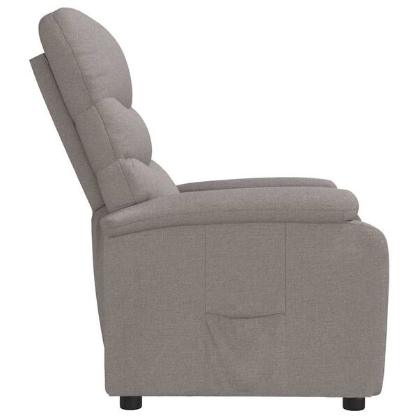 vidaXL Sill&oacute;n reclinable de tela gris taupe