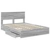 vidaXL Cama con almacenamiento con cabecera Gris Sonoma 160 x 200 cm