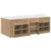 vidaXL Marco de cama loft con armario con estante 3 uds. Roble artisan