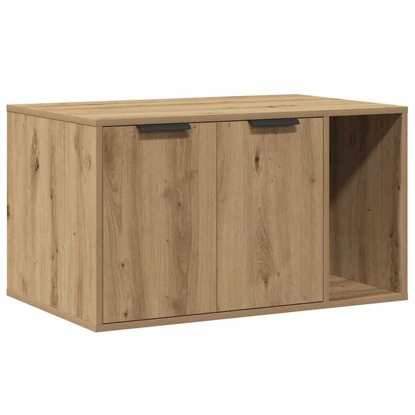 vidaXL Mueble arenero para gatos madera roble artisian 80x50x45 cm