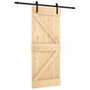 vidaXL Puerta Corredera Natural y negro 85 x 210 cm