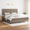 vidaXL Cama box spring con colch&oacute;n tela gris taupe 200x200 cm