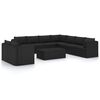 vidaXL Set de muebles de jard&iacute;n 11 pzas cojines rat&aacute;n sint&eacute;tico negro