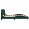vidaXL Estructura de cama con LED sin colch&oacute;n Hanko terciopelo verde oscuro 180x200cm