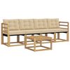 vidaXL Conjunto de sof&aacute;s de exterior 5 uds. y Beige
