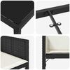 vidaXL Conjunto de Comedor de Jard&iacute;n 5 pcs Negro rat&aacute;n sint&eacute;tico