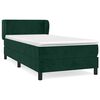 vidaXL Cama box spring con colch&oacute;n terciopelo verde oscuro 90x200 cm