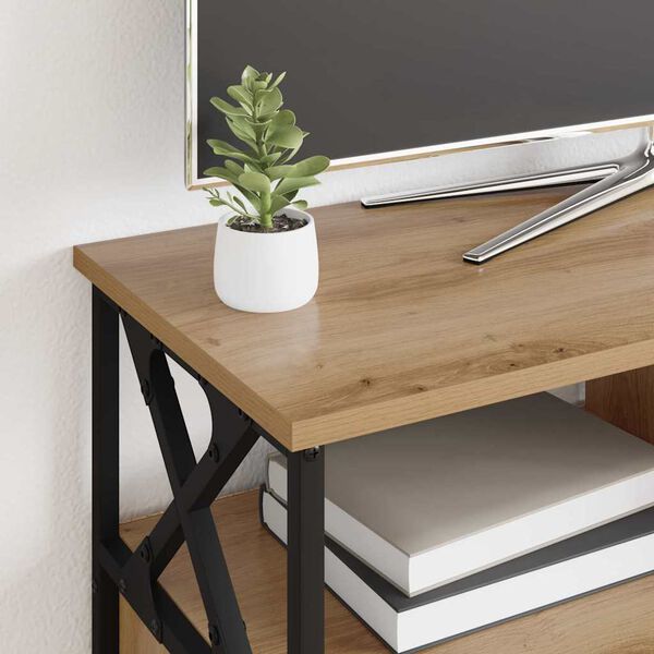 vidaXL Gabinete de TV con caj&oacute;n Roble artesanal 90 x 33 x 45 cm