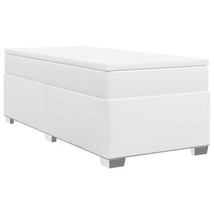vidaXL Cama box spring con colch&oacute;n cuero sint&eacute;tico blanco 90x190 cm