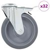 vidaXL Ruedas giratorias con agujero pasador 32 unidades 125 mm