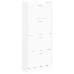 vidaXL Zapatero madera contrachapada blanco 63x24x147 cm