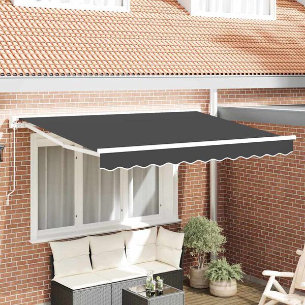 vidaXL Toldo Retr&aacute;ctil Manual Antracita 250x200 cm tela