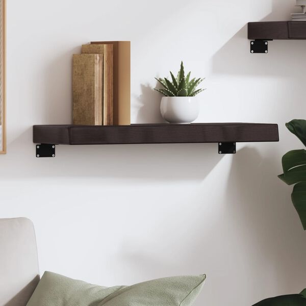 vidaXL Estante de pared madera roble tratada marr&oacute;n oscuro 60x20x6 cm