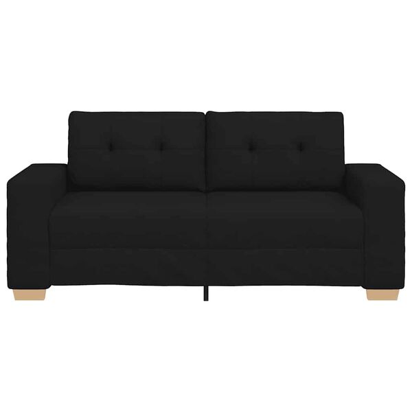 vidaXL Sof&aacute; Loveseat de tela negra de 180x77x82 cm
