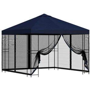 vidaXL Gazebo de jard&iacute;n con paredes laterales 3 x 3 m Azul