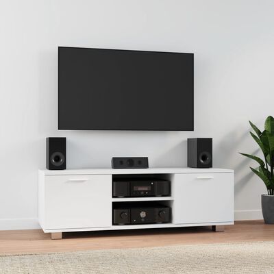 vidaXL Mueble para TV madera contrachapada blanco 120x40,5x35 cm