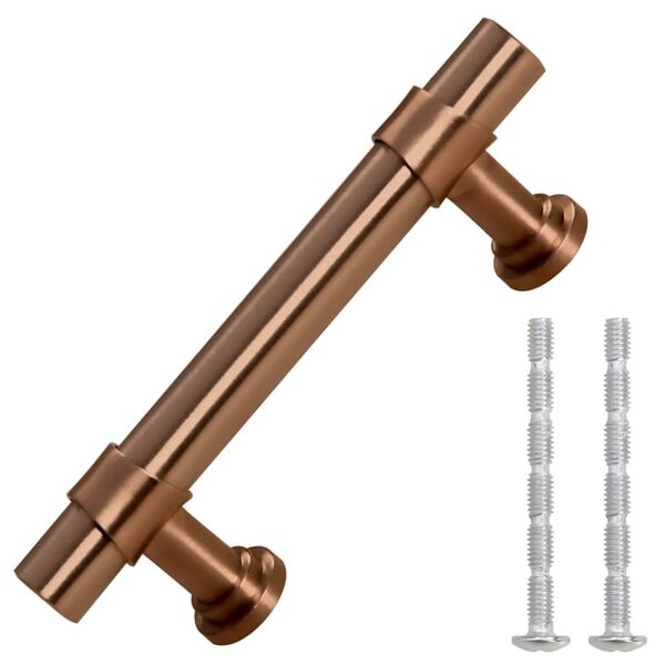 vidaXL Tiradores para armarios 10 uds acero inoxidable bronce 64 mm