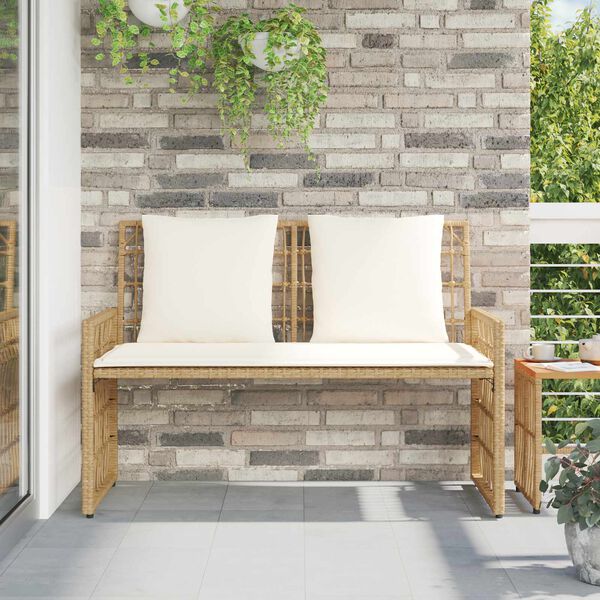vidaXL Banco de exterior Liso Natural y Crema 116 x 55 x 82 cm