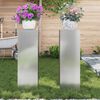 vidaXL Soporte de plantas 2 pcs Plateado 24 x 24 x 75 cm