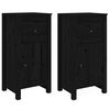 vidaXL Aparadores 2 uds madera maciza de pino negro 40x35x80 cm