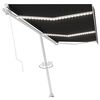 vidaXL Toldo manual con LED solar 6 x 3 m Gris antracita