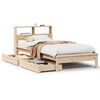 vidaXL Cama con estanter&iacute;a sin colch&oacute;n madera maciza de pino 75x190 cm