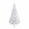 vidaXL Árbol de Navidad preiluminado con luces y bolas blanco 180 cm
