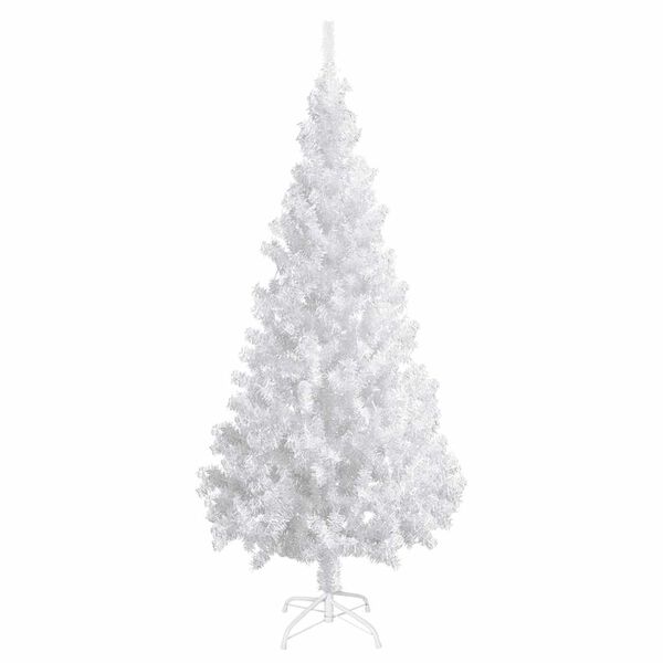 vidaXL Árbol de Navidad preiluminado con luces y bolas blanco 180 cm