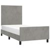 vidaXL Estructura de cama sin colch&oacute;n terciopelo gris claro 100x200 cm