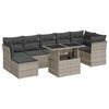 vidaXL Set de sof&aacute;s de jard&iacute;n 8 pzas y cojines rat&aacute;n sint&eacute;tico gris