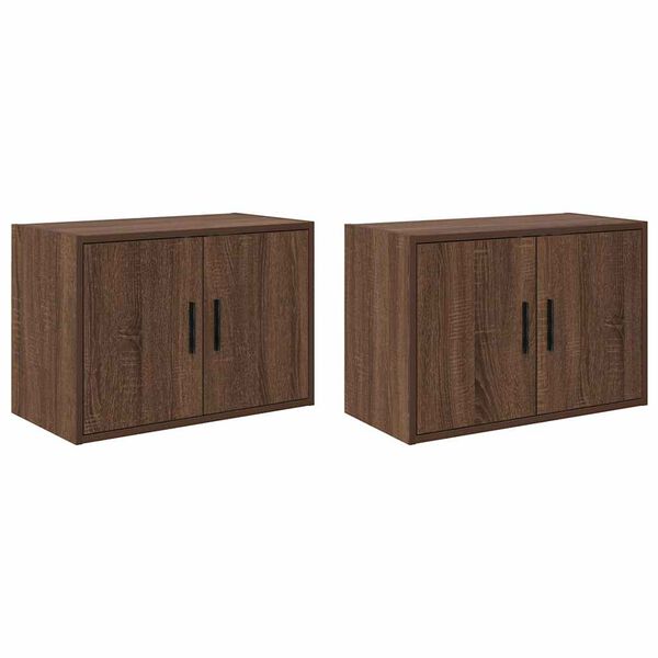 vidaXL Armarios de pared 2 uds para garaje madera marr&oacute;n roble