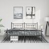 vidaXL Estructura cama sin colch&oacute;n con estribo metal negro 193x203 cm