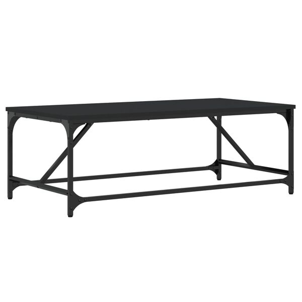 vidaXL Mesa de centro de madera contrachapada negro 100x50x35 cm