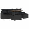 vidaXL Conjunto de sof&aacute;s de jard&iacute;n 6 uds. Negro rat&aacute;n sint&eacute;tico