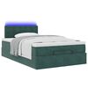 vidaXL Cama otomana con colch&oacute;n&LED terciopelo verde oscuro 120x190cm