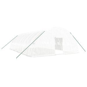 vidaXL Invernadero con estructura de acero blanco 60 m&sup2; 10x6x2,85 m