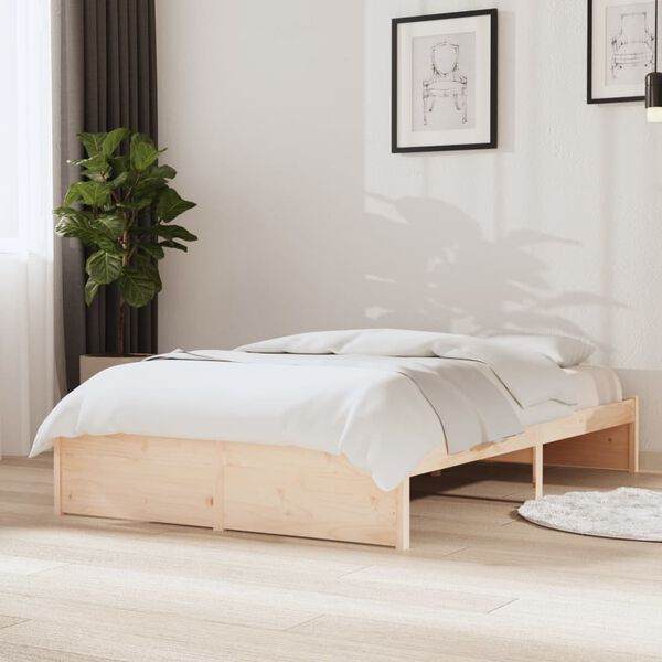 vidaXL Estructura de cama sin colch&oacute;n madera maciza 120x200 cm