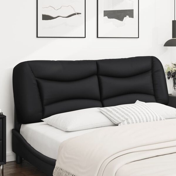 vidaXL Cabecero de cama acolchado Hvar cuero sint&eacute;tico negro 160 cm